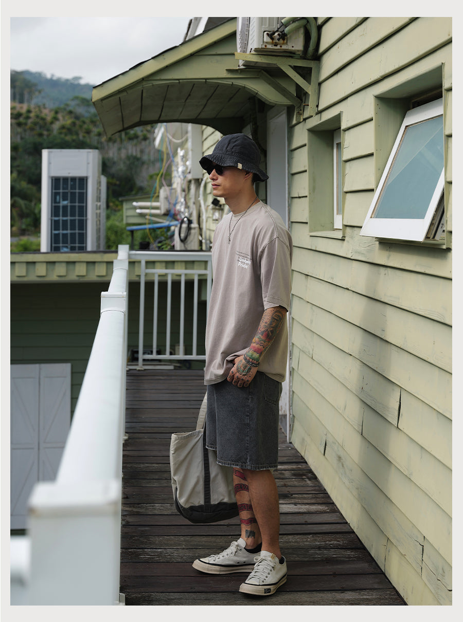 Distress Slogan Print Tee