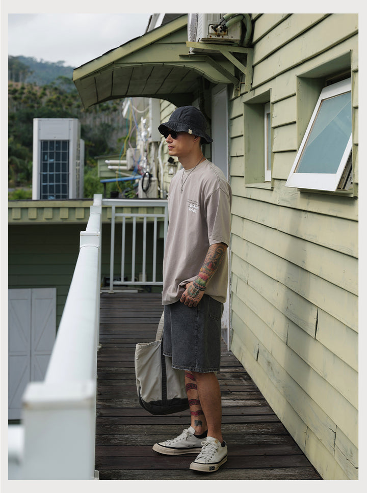 Distress Slogan Print Tee