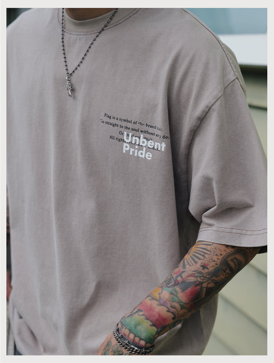 Distress Slogan Print Tee