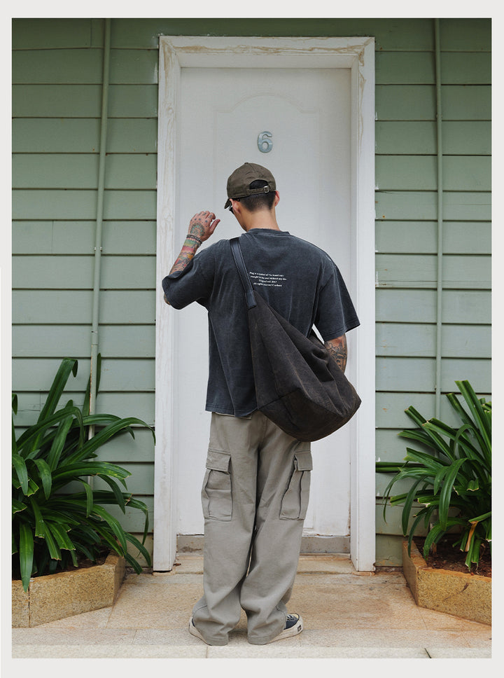 Distress Slogan Print Tee