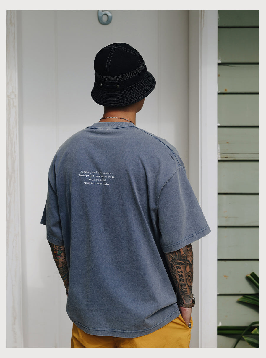 Distress Slogan Print Tee