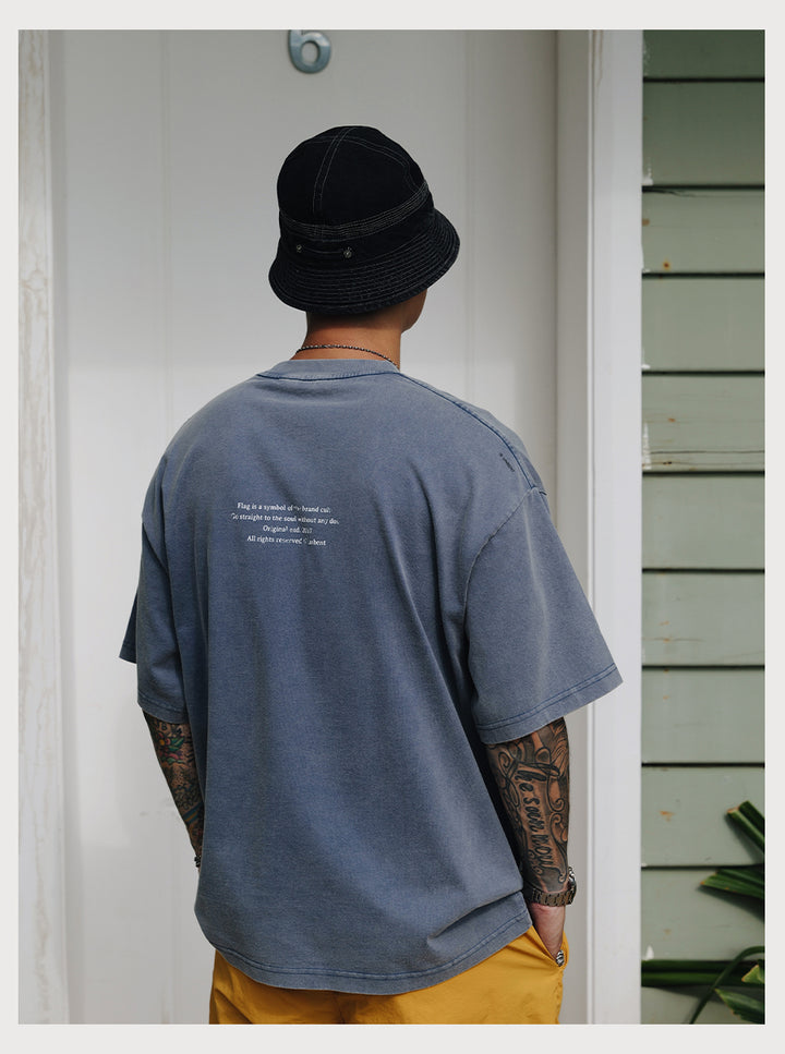 Distress Slogan Print Tee
