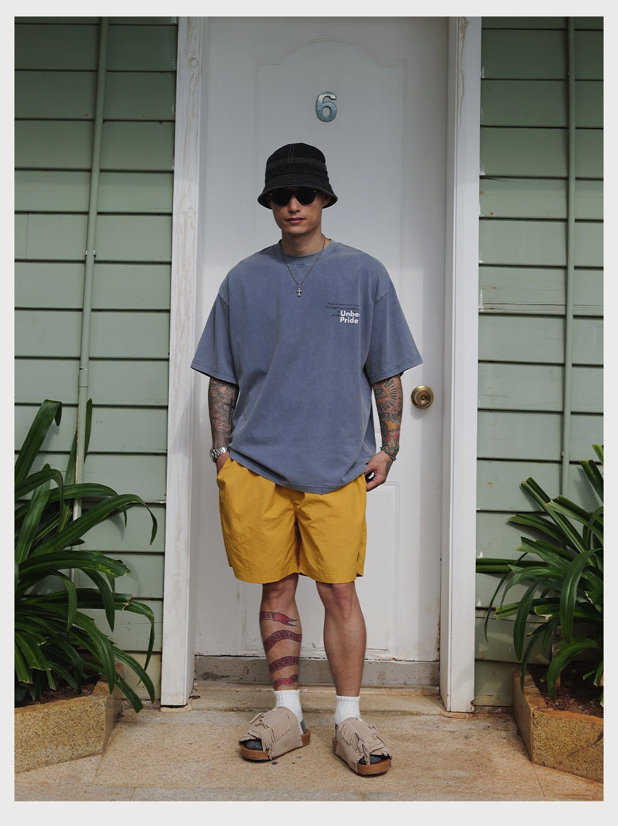Distress Slogan Print Tee