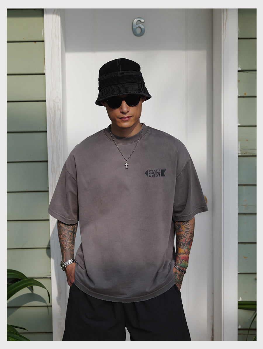 Spray Dye Motif Print Tee