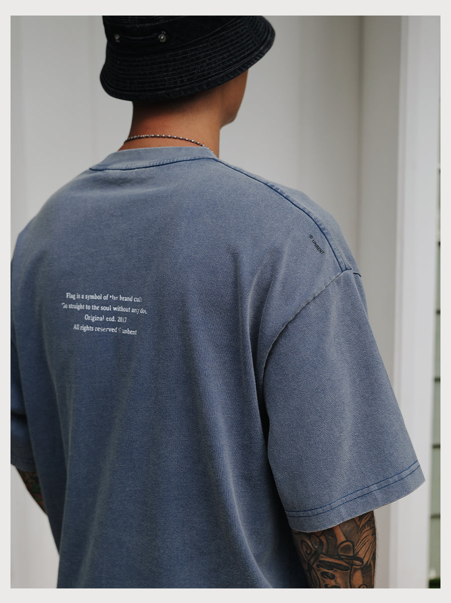 Distress Slogan Print Tee