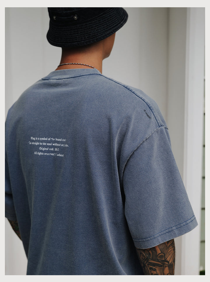Distress Slogan Print Tee