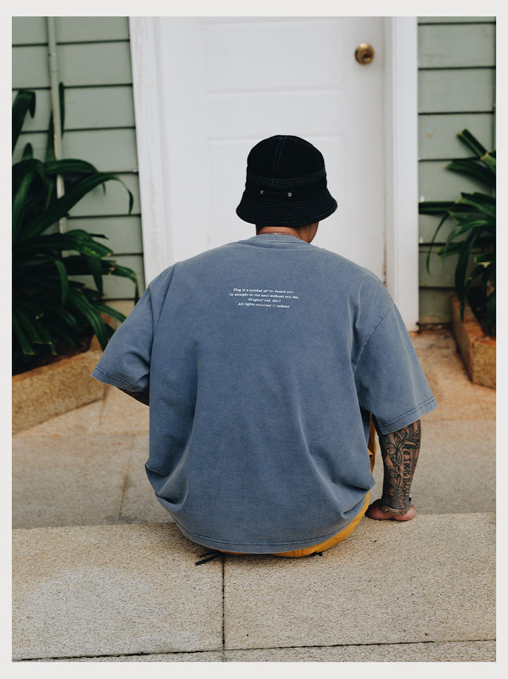 Distress Slogan Print Tee