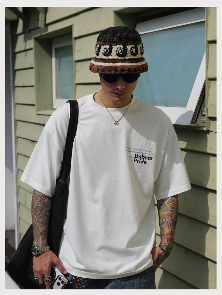 Distress Slogan Print Tee