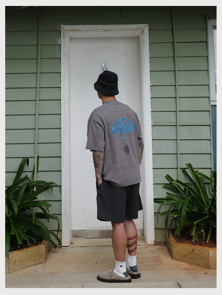 Spray Dye Motif Print Tee
