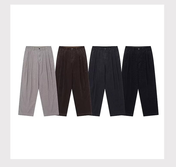 Double Pleat Corduroy Pants