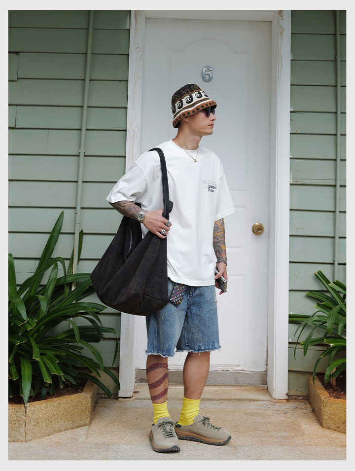 Distress Slogan Print Tee
