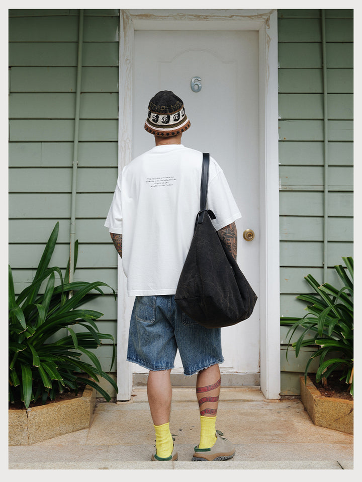 Distress Slogan Print Tee