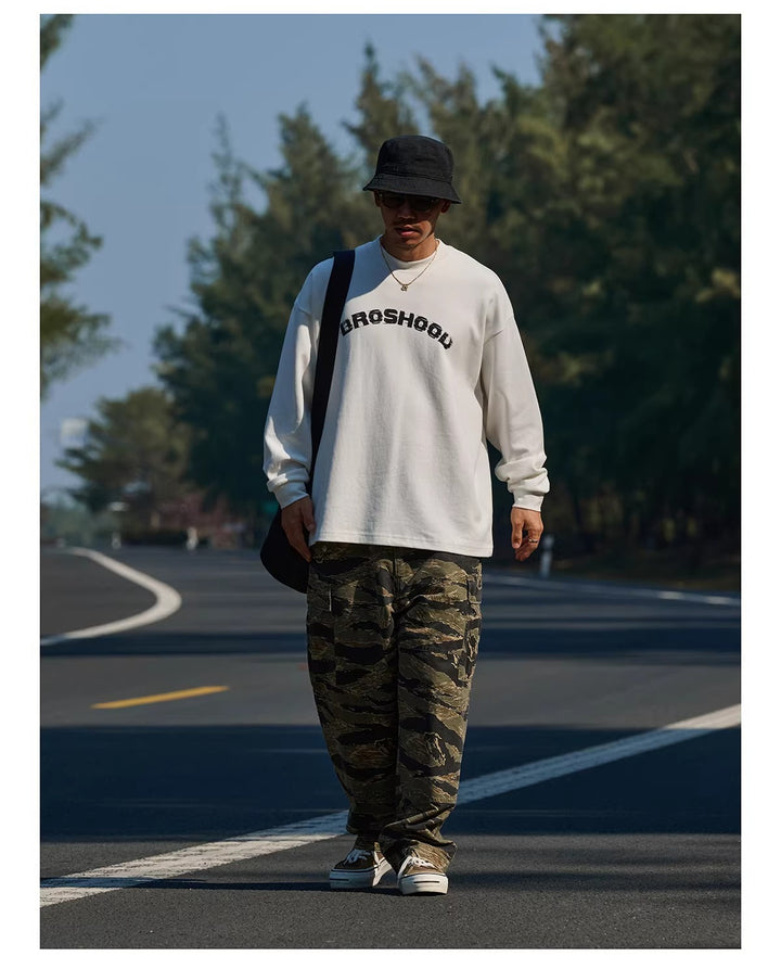 Blended Brushed Print Long Sleeve