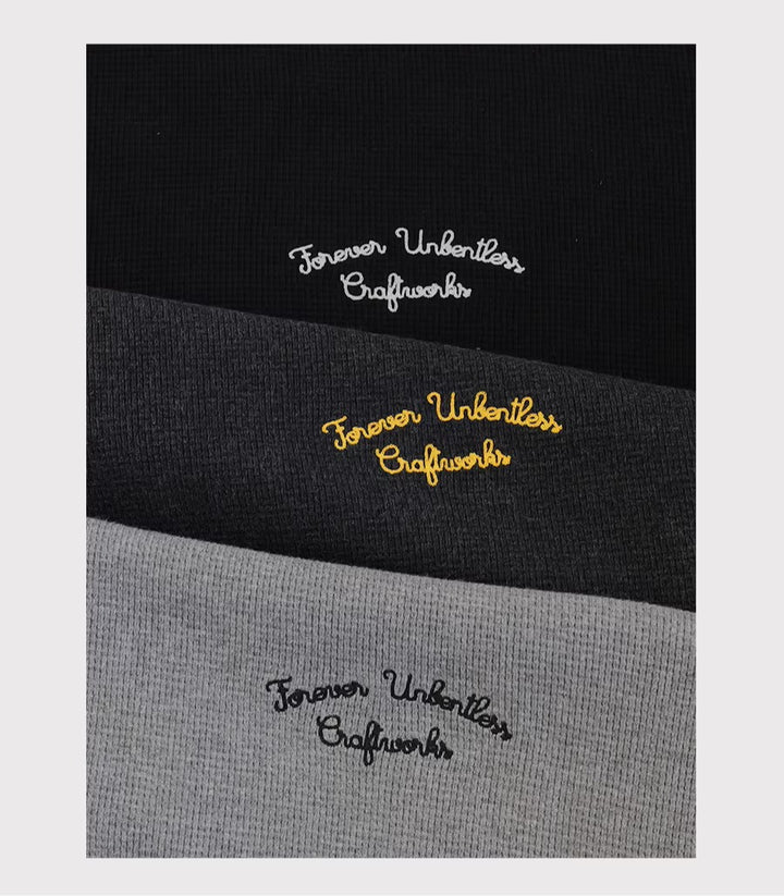 Cotton Waffle Crewneck Sweatshirt