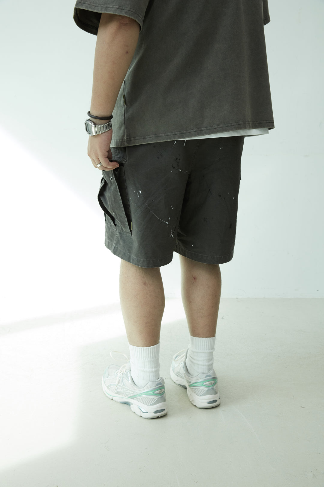 Paint Splatter Cargo Shorts