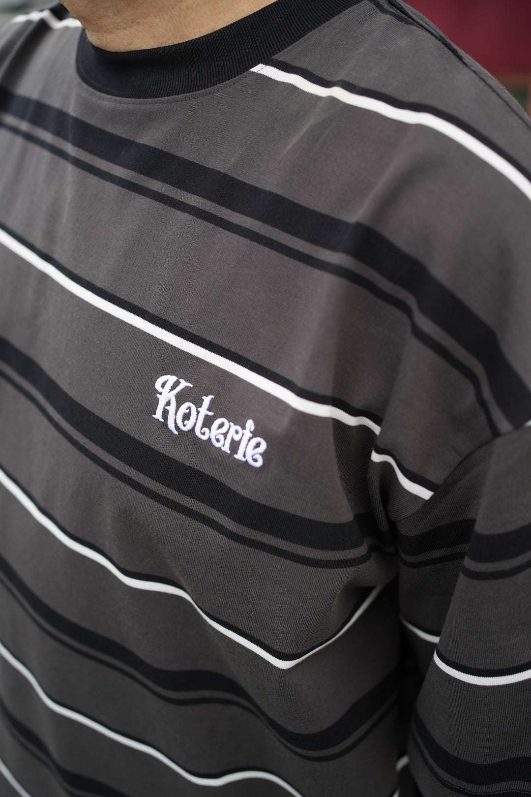 T079 Embroidered Logo Stripe Tee