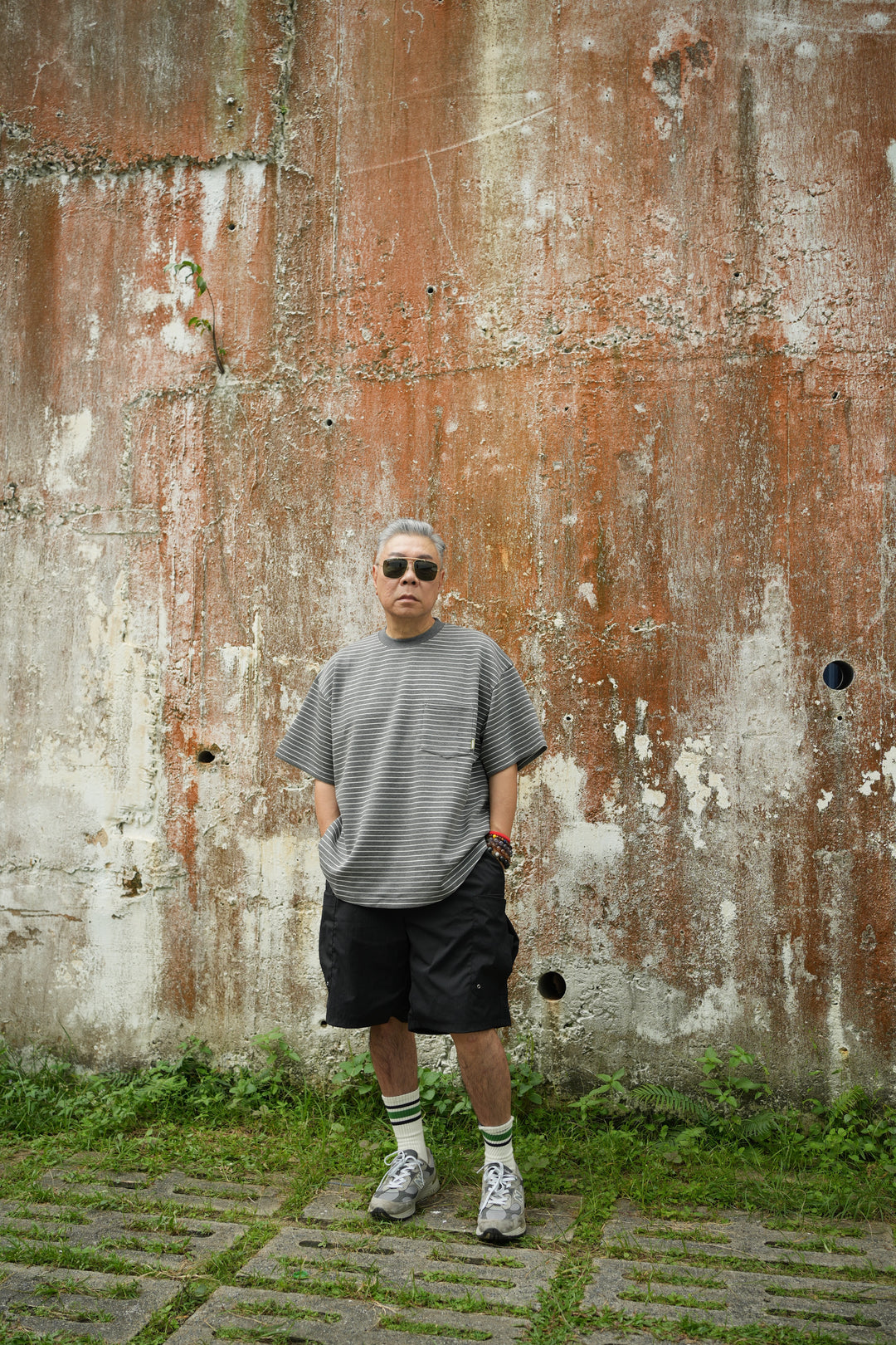 T053 A-Cut Space Cotton Stripe Tee