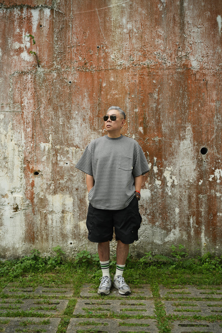 T053 A-Cut Space Cotton Stripe Tee