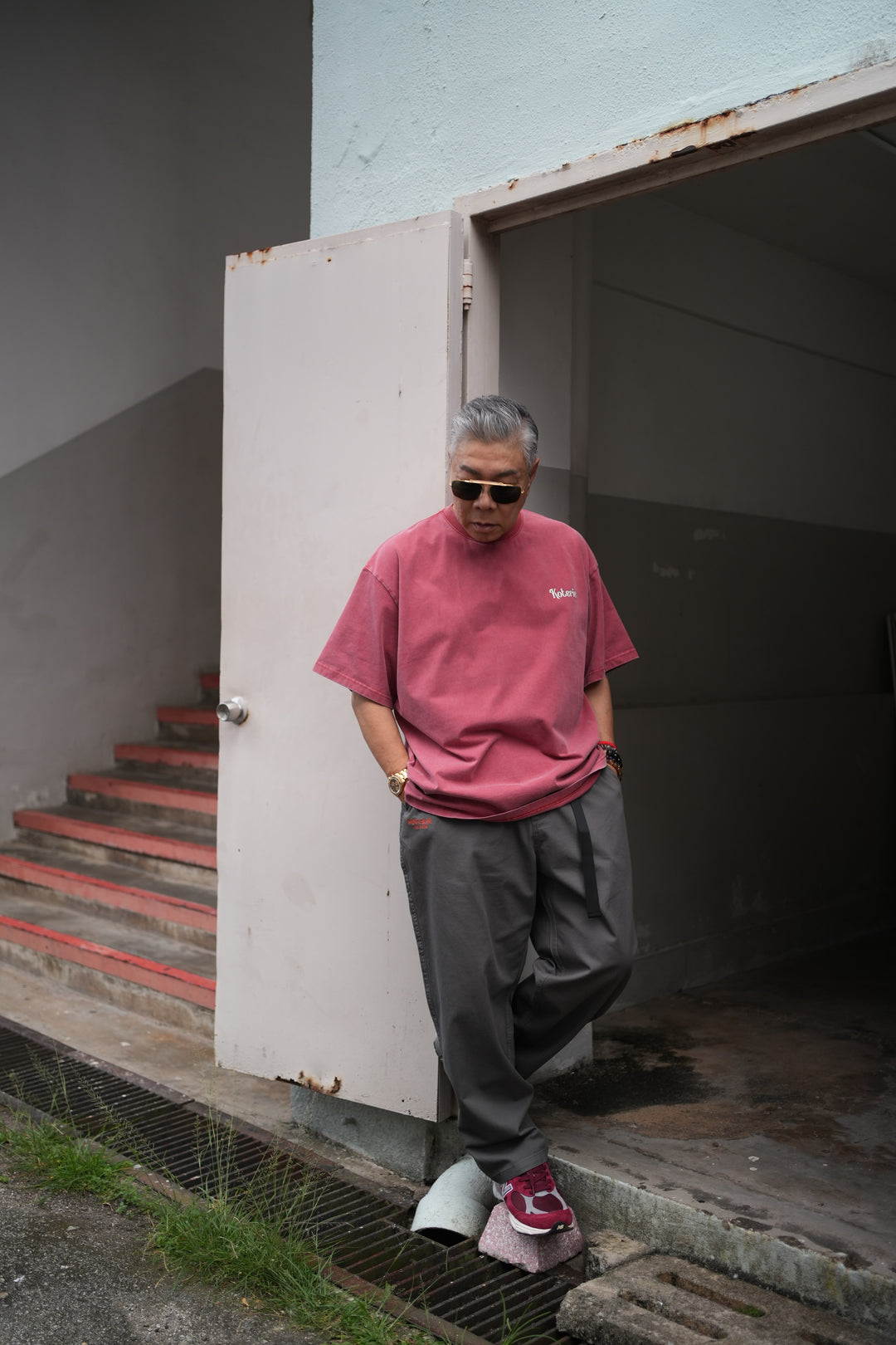 T083 300G Acid Wash Mini Logo Tee