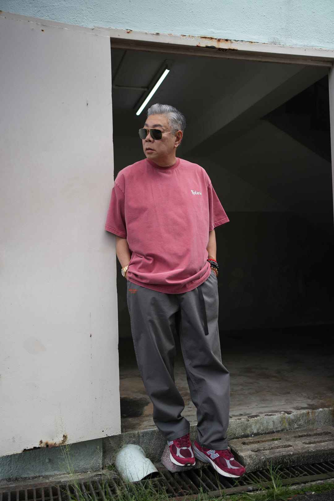 T083 300G Acid Wash Mini Logo Tee