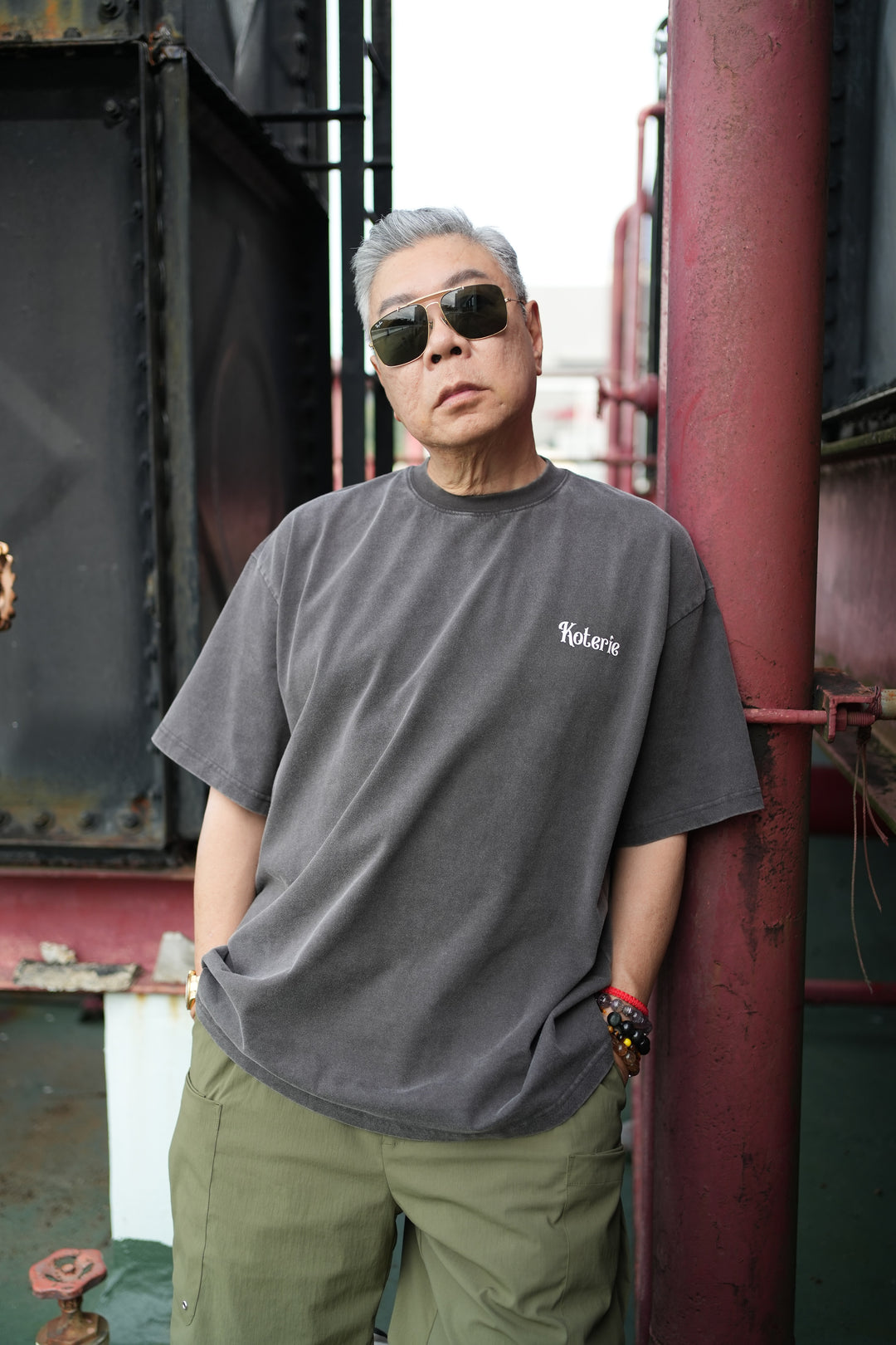 T083 300G Acid Wash Mini Logo Tee