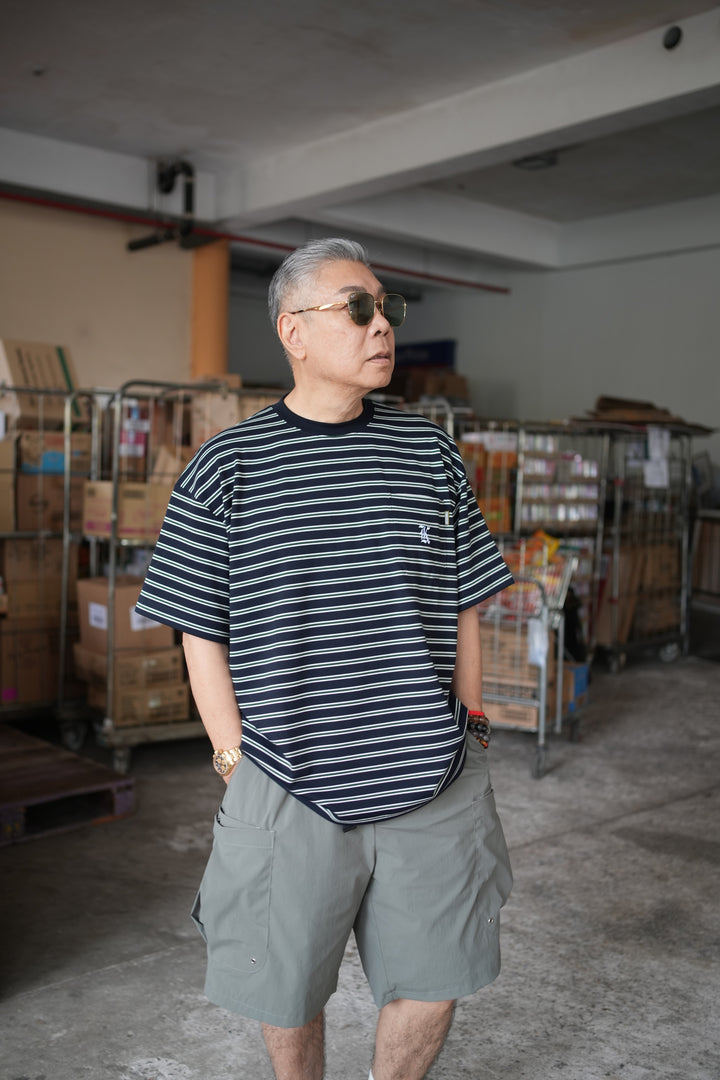 T080 Gothic Logo Stripe Tee