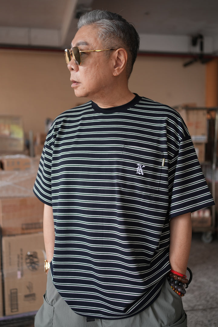 T080 Gothic Logo Stripe Tee