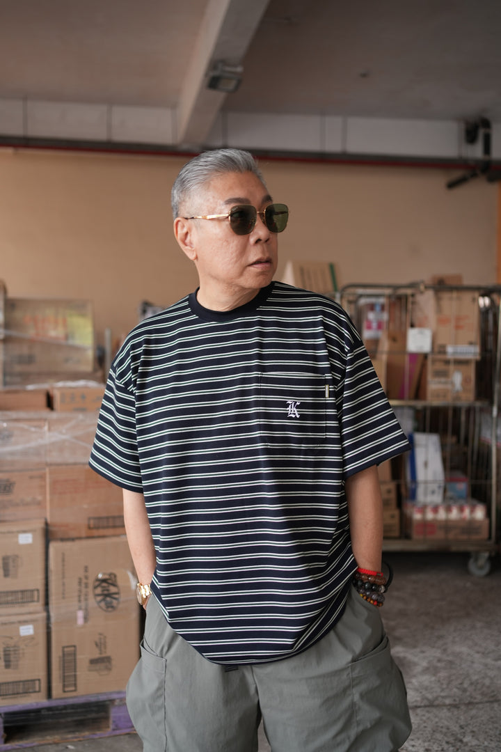 T080 Gothic Logo Stripe Tee