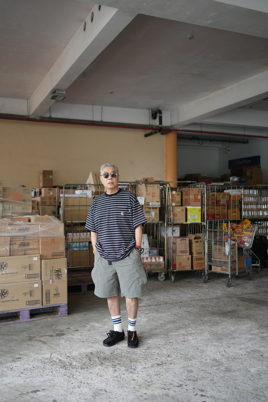 T080 Gothic Logo Stripe Tee