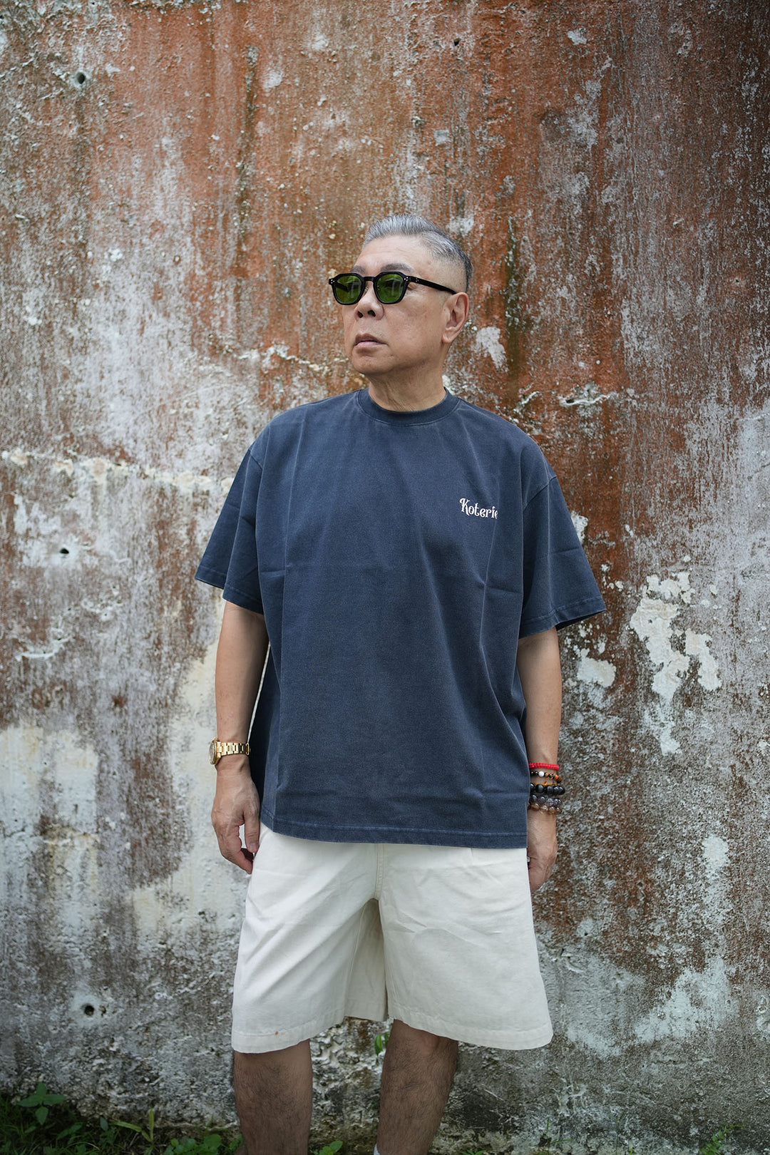 T095 Washed Herringbone Chino Shorts