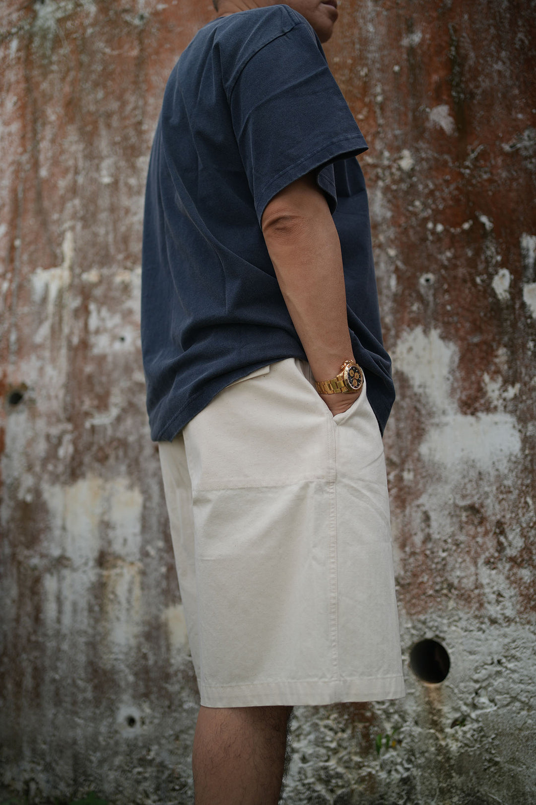 T095 Washed Herringbone Chino Shorts