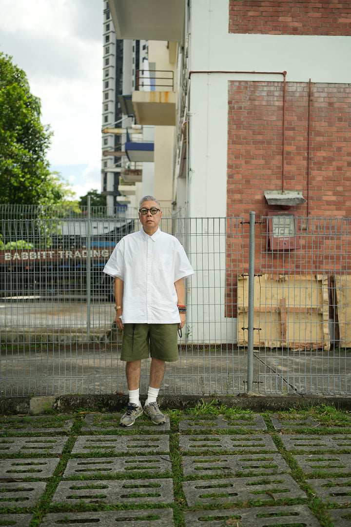 T095 Washed Herringbone Chino Shorts