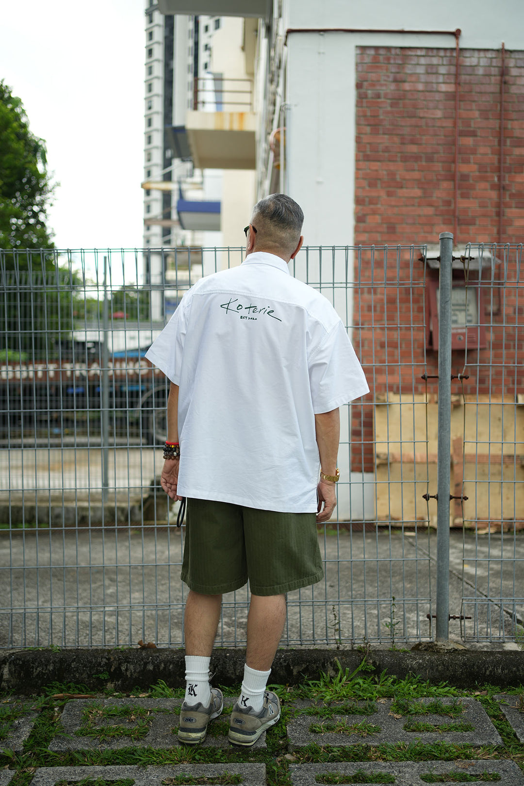 T095 Washed Herringbone Chino Shorts