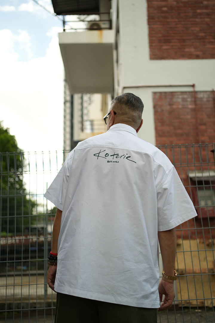 T100 Handsketched Logo SS Oxford Shirt