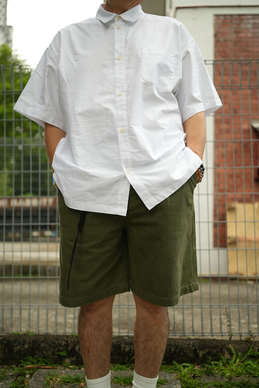 T095 Washed Herringbone Chino Shorts