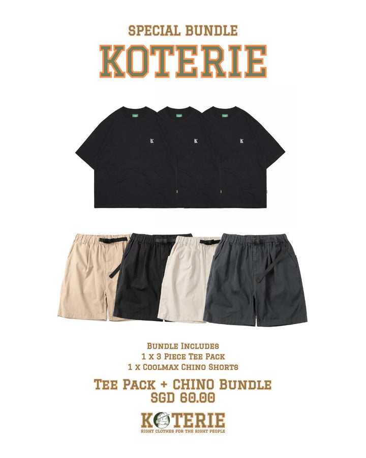 Tee Pack + Coolmax Chino Shorts