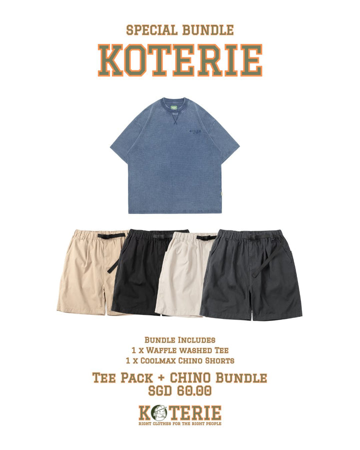 Washed Waffle Tee + Coolmax Chino Shorts Bundle