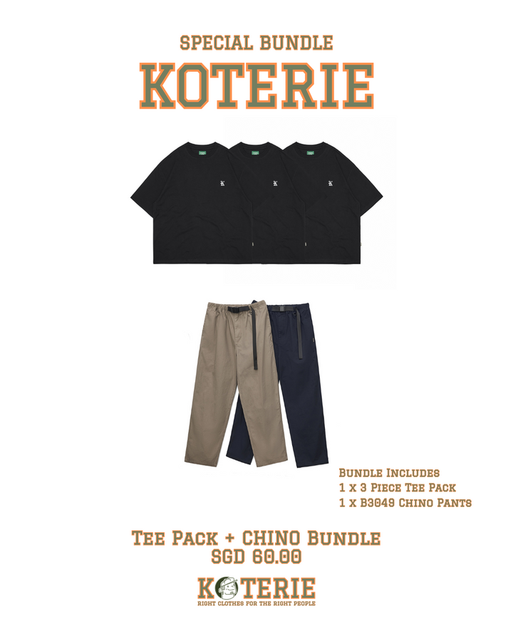 Black 3 Piece Tee Pack Bundle