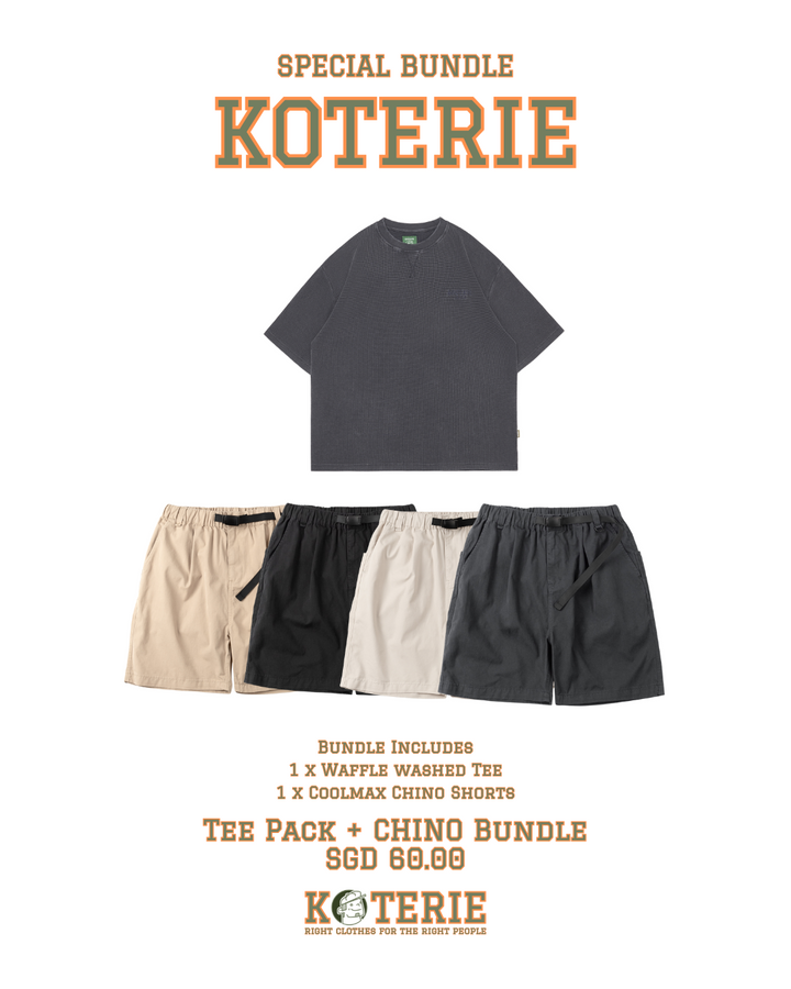 Washed Waffle Tee + Coolmax Chino Shorts