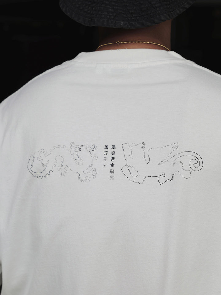 Acid Washed Oriental Print Tee