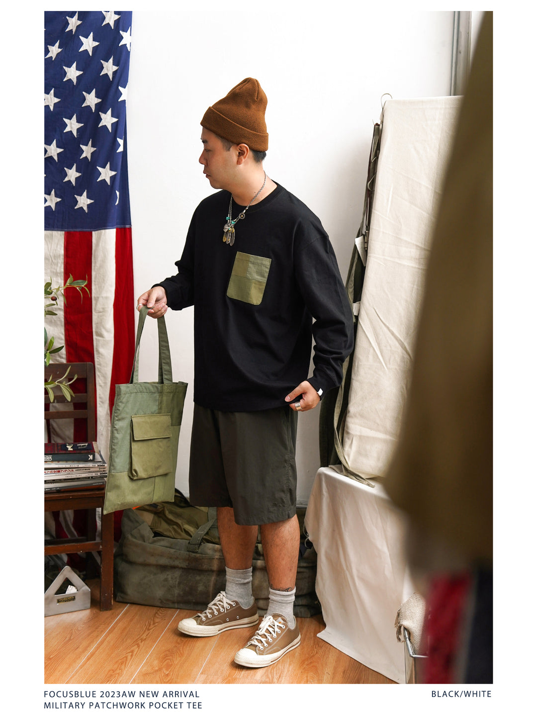 Military LS Patchwork Tee