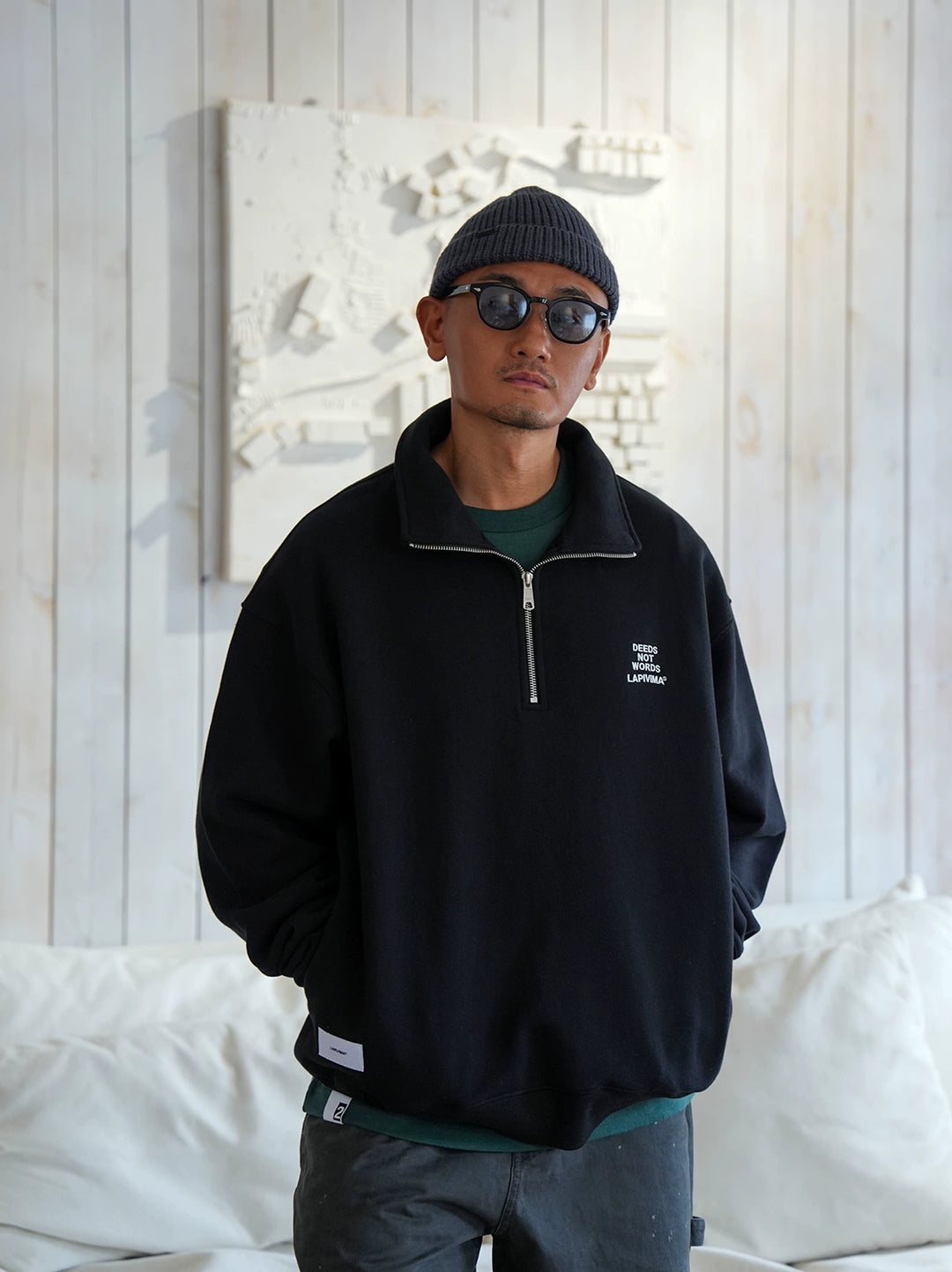 LAPRIMA HALF-ZIP MOCK SWEATSHIRT