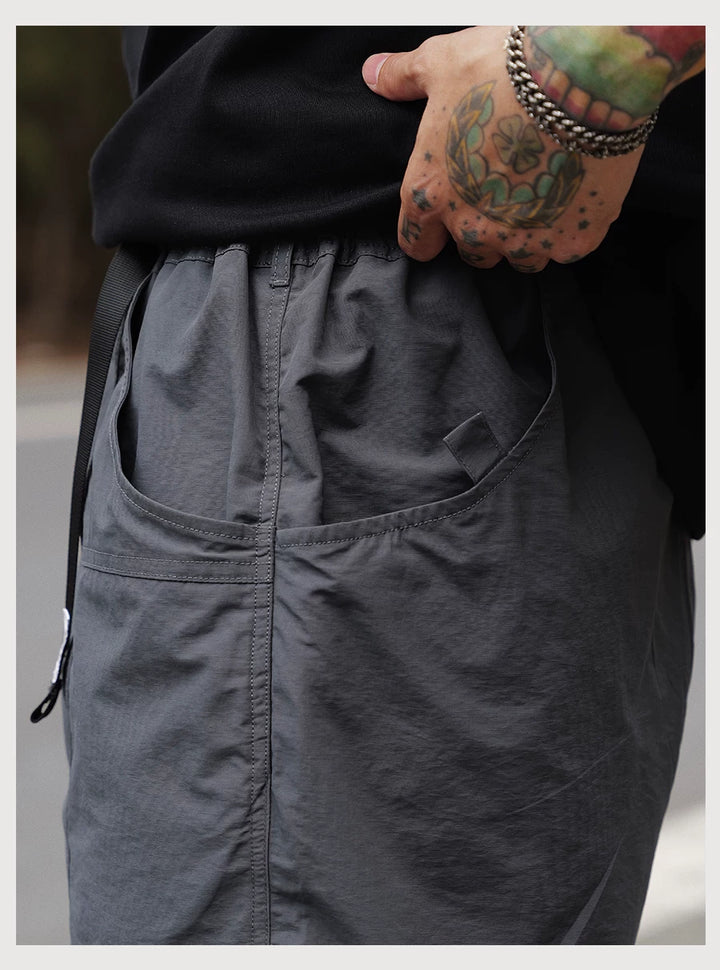 Blended Adjustable Buckle Shorts