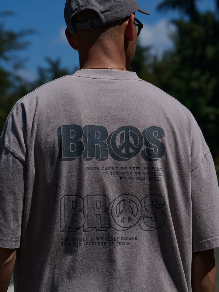 "BROS" Acid Wash Print Tee