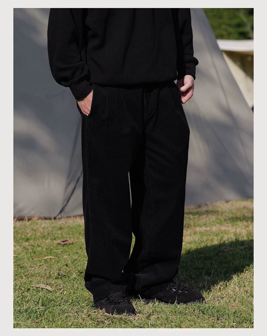 Double Pleat Corduroy Pants