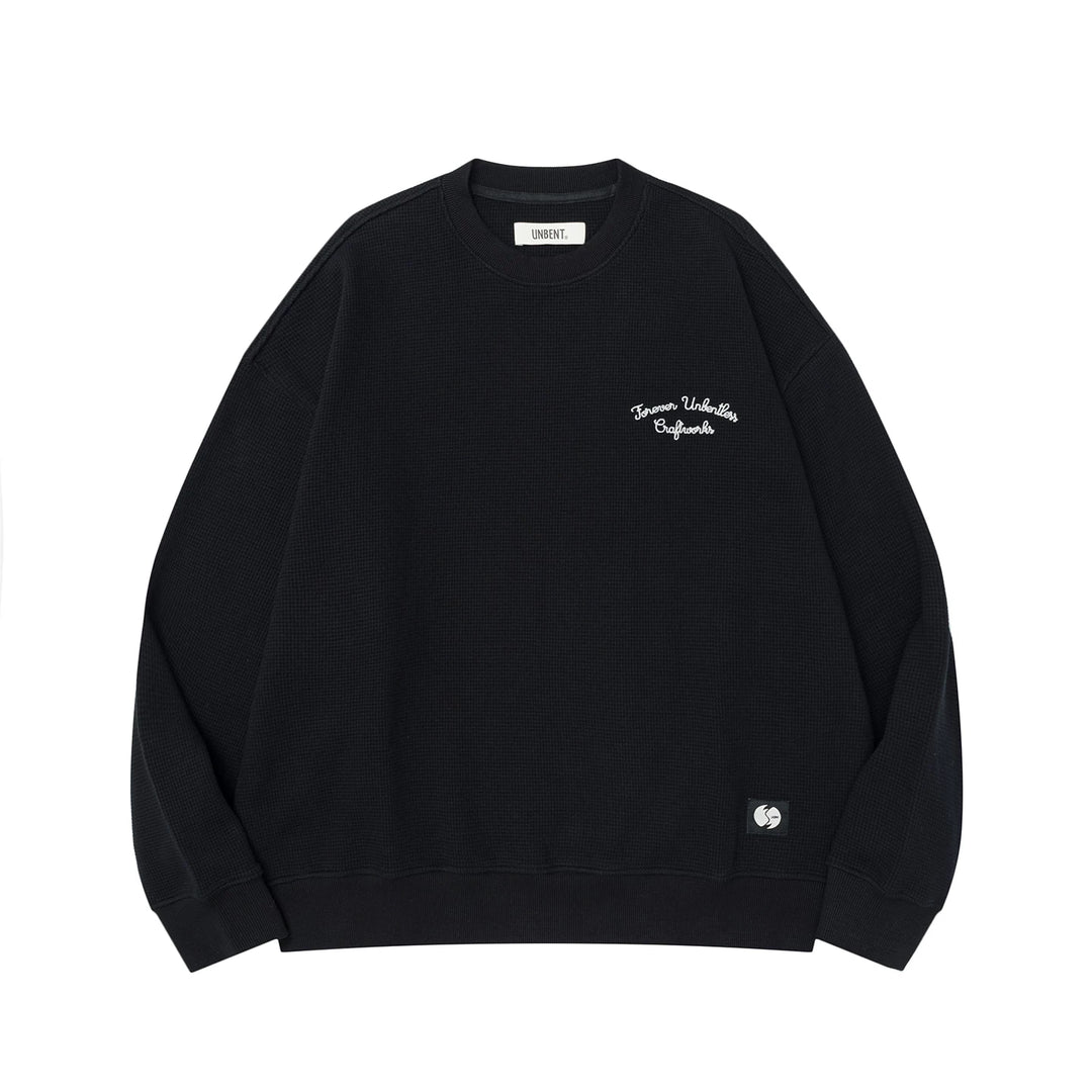 Cotton Waffle Crewneck Sweatshirt