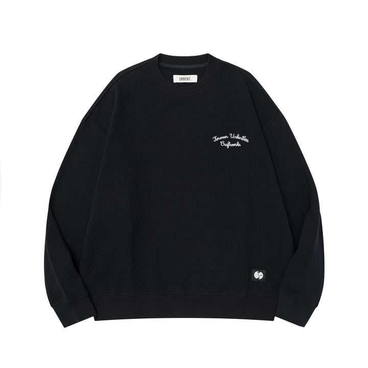 Cotton Waffle Crewneck Sweatshirt