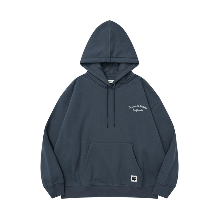 Crane Embroidered Fleece Hoodie