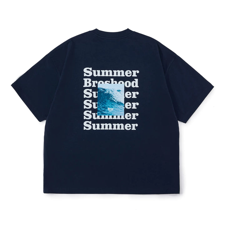 Wave Print Crewneck Tee