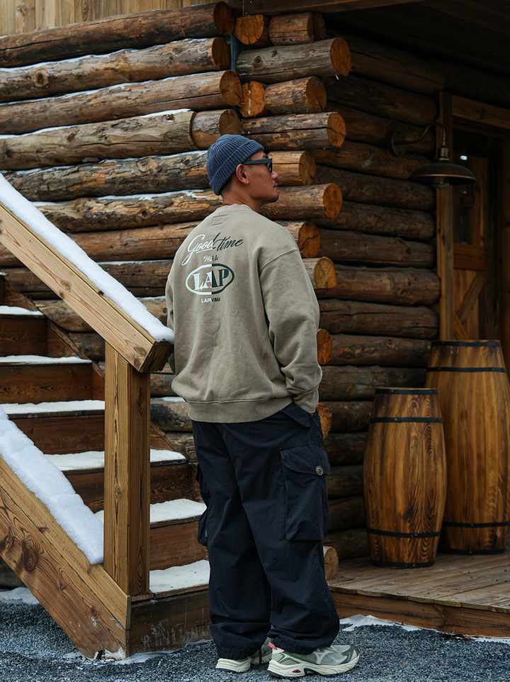 LAPRIMA HEAVYWEIGHT BATIK DESTROYED SWEATSHIRT